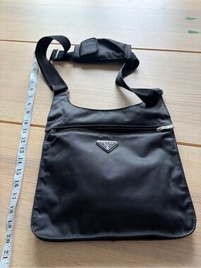 Prada Black Nylon Messenger Crossbody Bag for Men